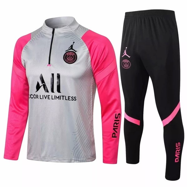 Trainingsanzüge PSG 2021-2022 Grau Pink Schwarz Günstige Fußballtrikots